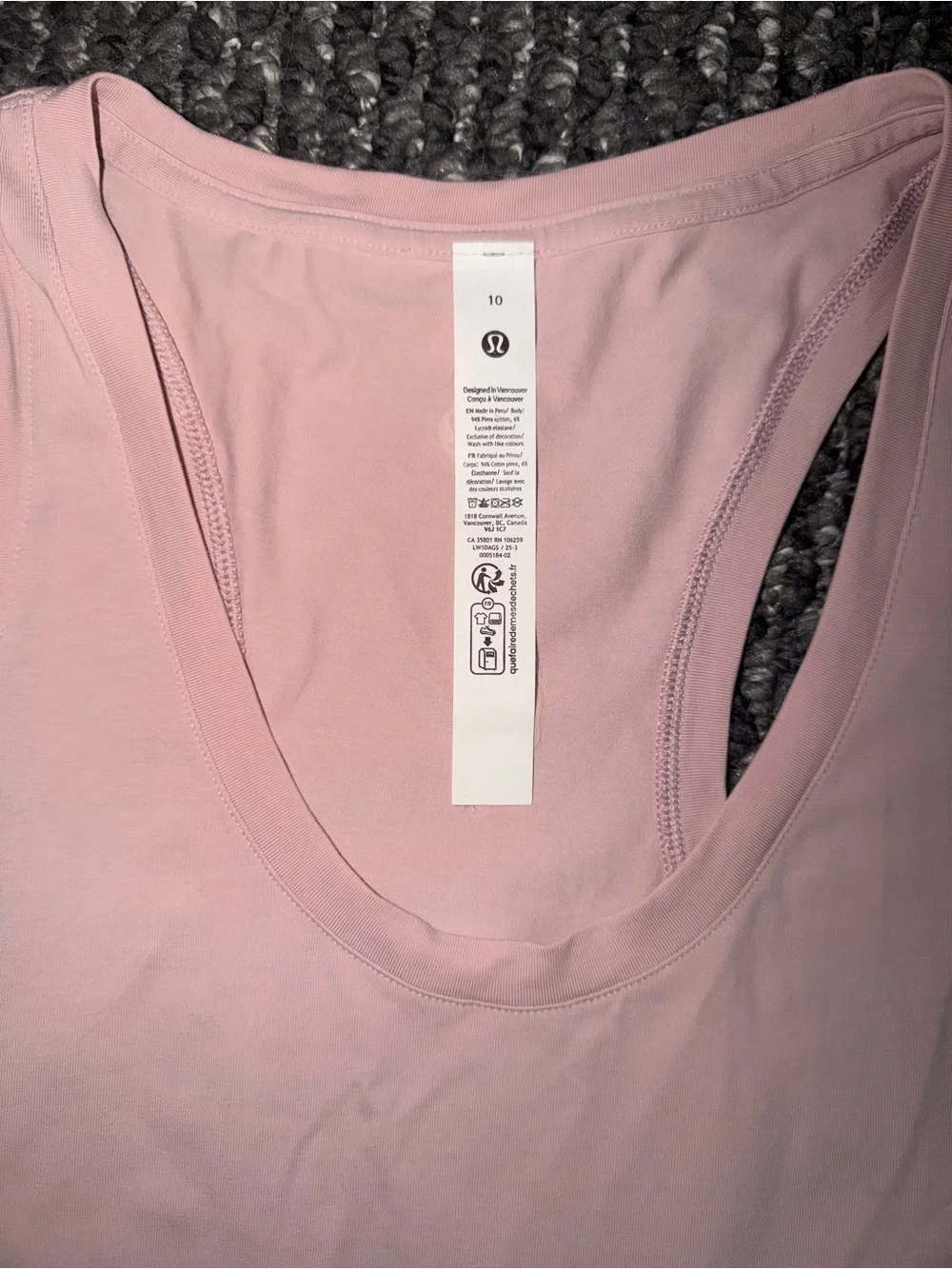 lululemon athletica Light Pink Racerback Tank - Size 10